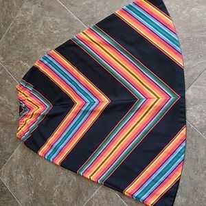 Bold Rainbow Chevron 60's Vintage Maxi Skirt